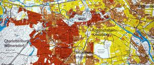 Rot heißt: angespannte Preislage. Der Mietspiegel 2015 ist laut Landgericht doch gültiges Vergleichsinstrument.