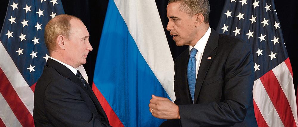 Händeschütteln. Dieser Handshake zwischen dem russischen Präsidenten Wladimir Putin und seinem amerikanischen Gegenüber Barack Obama stammt von 2012. Gibt es bald eine Neuauflage?