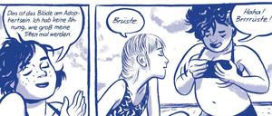 Teenager-Themen. Eine Seite aus „Ein Sommer am See“ .