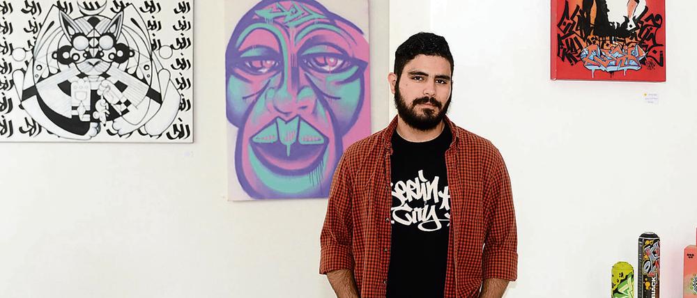 "Wir Iraner können auch modern", sagt Sprayer Oham One in der SomoS Gallery in Neukölln.