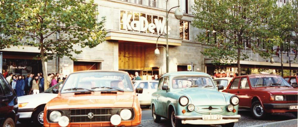 Zeitreise durch Berlin: Das KaDeWe 1989 kurz nach dem Mauerfall.