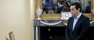 Der griechische Ministerpräsident Alexis Tsipras bei der Vereidigung neuer Kabinettmitglieder 