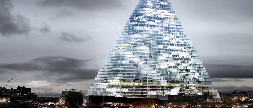 "Dreiecksturm" wird der Entwurf der Architekten Herzog und de Meuron genannt. Aufgrund seiner Optik wird das Gebäude Paris Silhouette verändern.