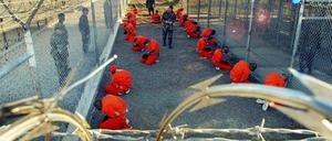 Archivaufnahme von 2002: Gefangene im umstrittenen Lager Guantanamo Bay