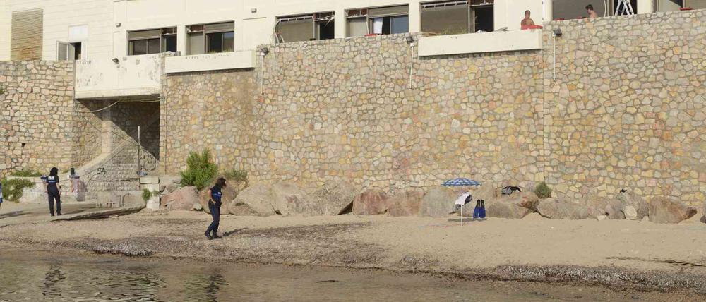 Der für König Salman von Saudi-Arabien gesperrte Strand an der Côte d'Azur.
