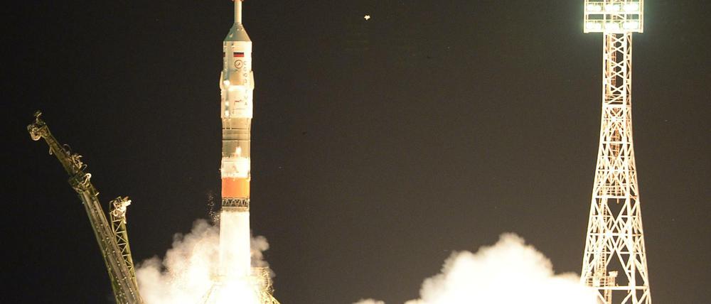 Der bemannte Start vom Kosmodrom Baikonur in der kasachischen Steppe am Donnerstag.