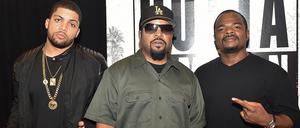 Familienbande. O'Shea Jackson Jr., sein Vater Ice Cube and "Straight Outta Compton"-Regisseur F. Gary Gray (v.li.).