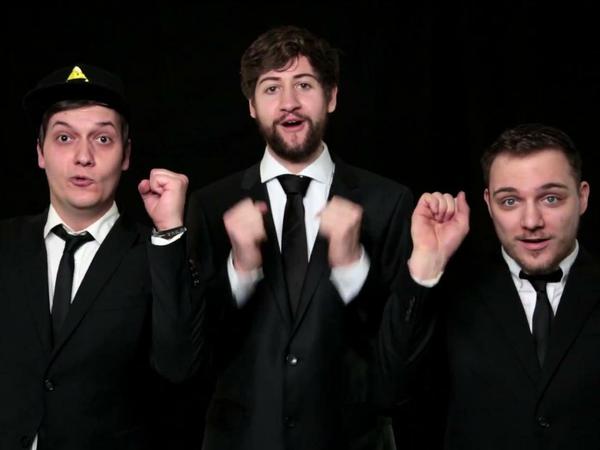 Floran Mundt (LeFloid), Robin Blase (Robbubbble) und Max Krüger (Frodoapparat)