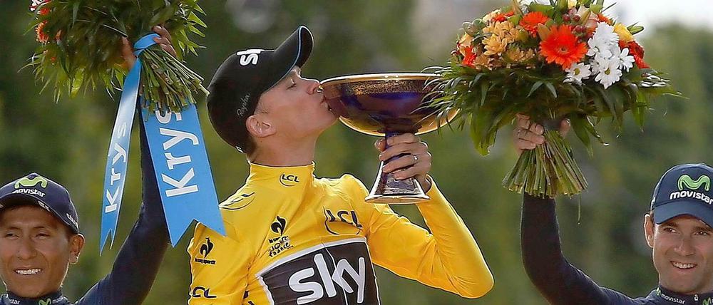 Ganz oben: Christopher Froome feierte seinen Gesamtsieg bei der Tour de France.