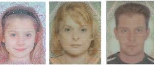 Die vermisste Familie aus Drage im Landkreis Harburg. Tochter Miriam, Mutter Sylvia und Vater Marco. Hier Bilder von ihren Ausweisdokumenten. 