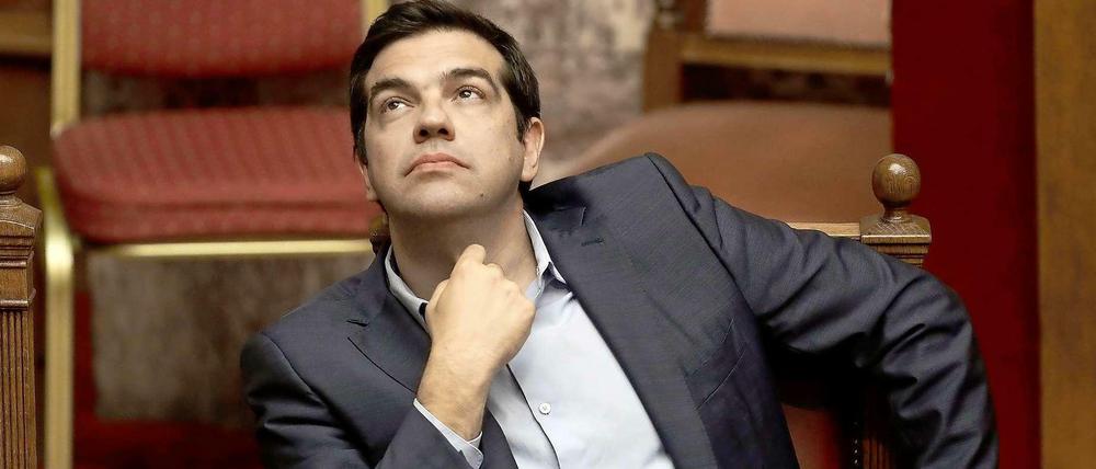 Der griechische Ministerpräsident Alexis Tsipras am Mittwoch im Parlament in Athen.