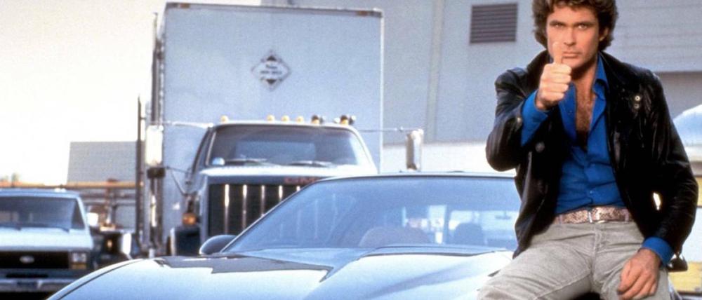 In den 80ern Fantasie, heute fast Realität: David Hasselhoff mit seinem selbstfahrenden Flitzer in der Serie "Knight Rider".