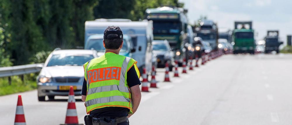 Kontrolle auf der Autobahn.