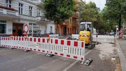 Die Bauarbeiten in der Sigmaringer Straße.