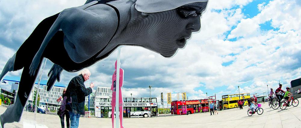 Eine Figur bei der Beleitausstellung der Makkabiade "Jüdische Stars im deutschen Sport