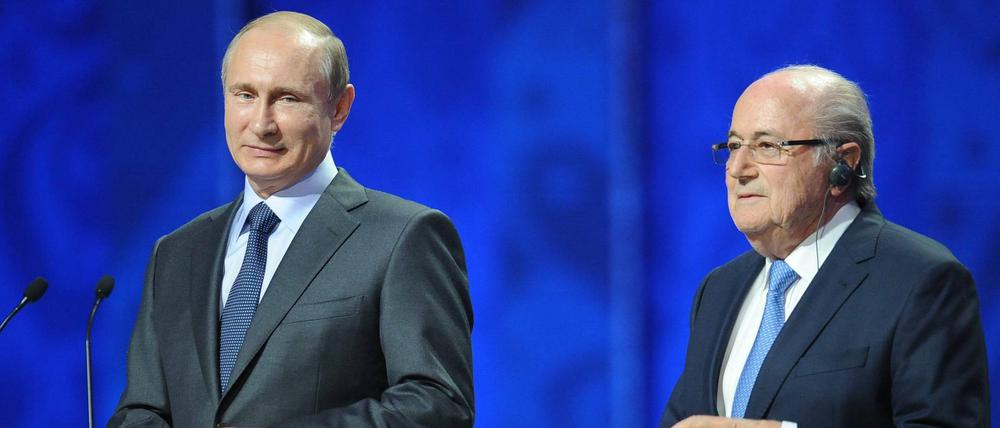 Russlands Präsident Wladimir Putin und Fifa-Chef Joseph Blatter.