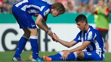 Unter sich. Niemeyer (l.) und Wagner sind bei Hertha aussortiert.