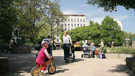 Der Kollwitzplatz in Berlin-Prenzlauer Berg war einst Zentrum jüdischen Lebens. 