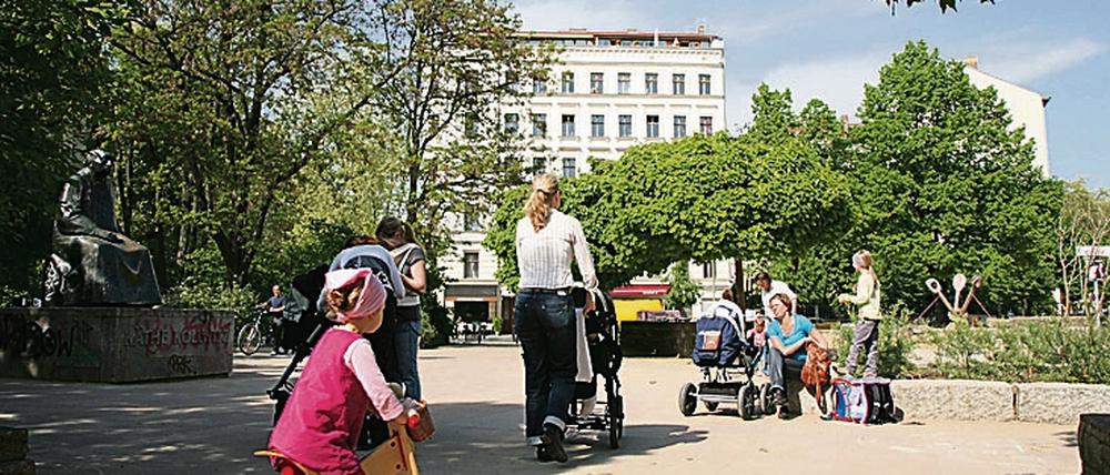 Der Kollwitzplatz in Berlin-Prenzlauer Berg war einst Zentrum jüdischen Lebens. 