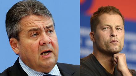 SPD-Parteichef Sigmar Gabriel (l.) und Filmemacher Til Schweiger haben sich über Fremdenhass diskutiert. 