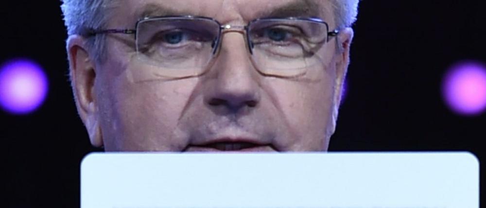 IOC-Präsident Thomas Bach bei der Entscheidung, die Winterspiele 2022 nach Peking zu geben.