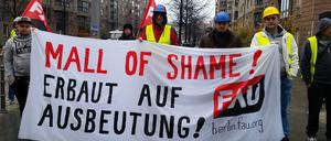 Im Winter demonstrierten die Bauarbeiter für ihren ausstehenden Lohn.