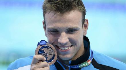 Nicht übel. Paul Biedermann freut sich über Bronze.