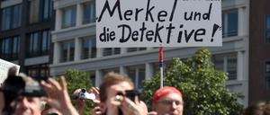 Teilnehmer einer Demonstration von Unterstützern des Internetportals Netzpolitik.org in Berlin: Wut auf die Politik.