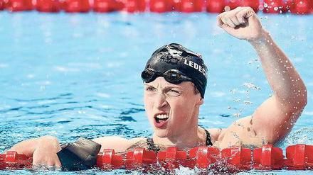Zeitenwende. Die Amerikanerin Katie Ledecky stellte einen neuen Weltrekord über 1500 Meter Freistil auf.