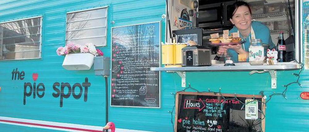Zugreifen, bitte. Kalorienarm ist das Gebäck am „Pie Spot“ nahe Portland nicht. Vielleicht schmeckt es aber gerade deshalb so unverschämt lecker. 
