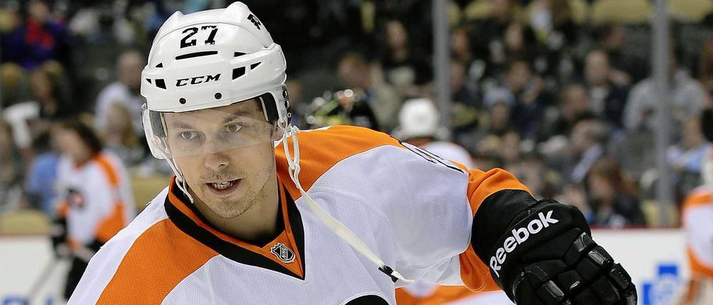 Mann mit NHL-Erfahrung. Bruno Gervais im Trikot der Philadelphia Flyers.