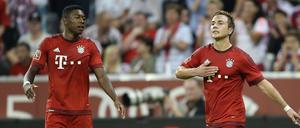 Münchens Mario Götze (rechts) trifft zum 2:0.