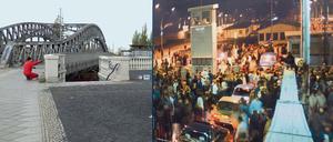 An der Bösebrücke wurde am Abend des 9. November 1989 der Grenzübergang Bornholmer Straße für DDR-Bürger geöffnet.