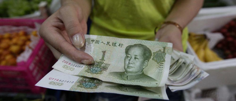 Minus zwei Prozent: China wertete am Dienstag seinen Yuan ab. 