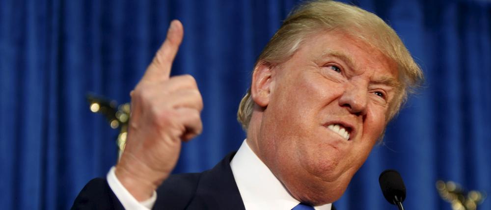 Präsidentschaftskandidat Donald Trump von den Republikanern hats gerne deutlich.