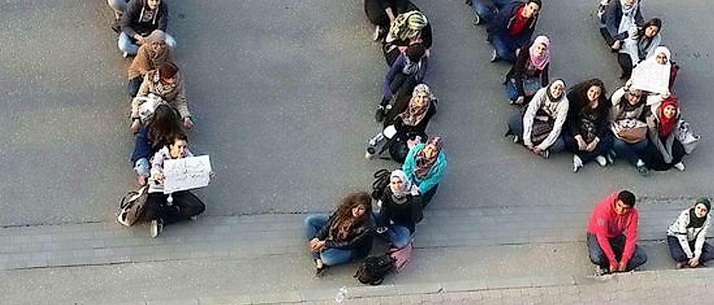 The GUC student protest at the death of classmate Yara Tarik in March.