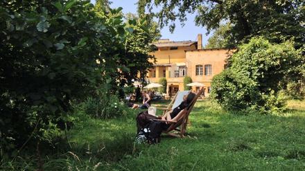 Betreten erbeten: Die Wiese neben dem Café Eden am Rande des Schlossparks von Sanssouci.