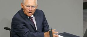 Finanzminister Wolfgang Schäuble (CDU) bei seiner Regierungserklärung am Mittwoch im Bundestag.