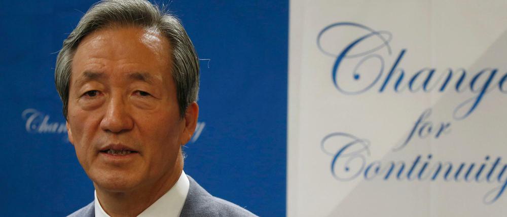 Chung Mong-Joon und sein Wahlmotto.