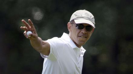 US-Präsident Barack Obama beim Golf auf der Insel Martha's Vineyard am Freitag. 