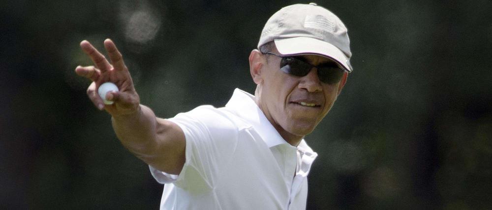 US-Präsident Barack Obama beim Golf auf der Insel Martha's Vineyard am Freitag.