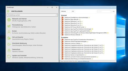 Über die Datenschutz-Einstellungen in der Systemsteuerung lässt sich die Neugier von Windows 10 eindämmen, doch nicht komplett abschalten.