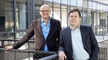 Aufbruchsstimmung. Gunnar Cynybulk, 44, (l.) und Reinhard Rohn, 56, in den Verlagsräumen in Berlin-Kreuzberg.
