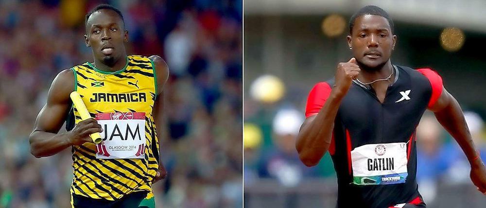 Schmutzig gegen sauber? Usain Bolt (l.) und Justin Gatlin werden klare Rollen zugewiesen.