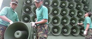 Mit solchen Lautsprechern beschallten südkoreanische Truppen Grenzgebiete im Norden.