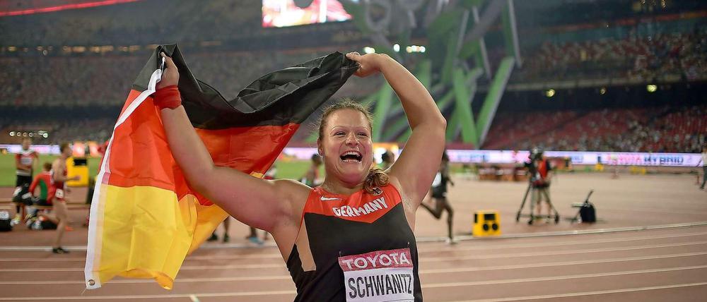 Christina Schwanitz ist das erste Mal Weltmeisterin.
