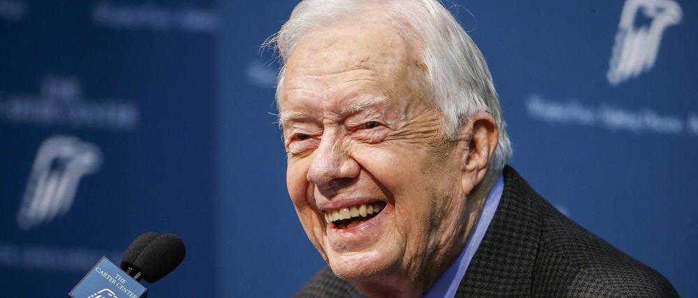 Jimmy Carter bei der Pressekonferenz anlässlich seiner Krebserkrankung.