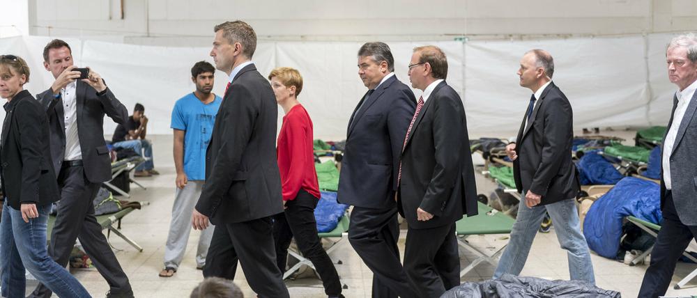 Wirtschaftsminister Sigmar Gabriel in Heidenau.