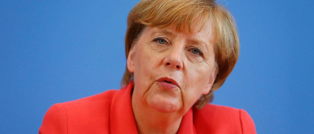 Die Kanzlerin spricht. Angela Merkel bei ihrer traditionellen Sommer-Pressekonferenz.