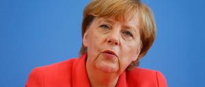 Die Kanzlerin spricht. Angela Merkel bei ihrer traditionellen Sommer-Pressekonferenz.